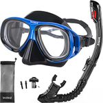 Nearsighted Snorkel Gear, Nearsighted Dry Snorkel Mask Set for Adult Youth, Nearsighted Anti Fog Diving Mask with Detachable Camera Mount & Adjustable Strap for Scuba Diving, Snorkeling, Freediving