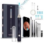 Xoali Ear Wax Removal Kit camera, 1080P FHD Wireless Ear Camera Ear wax Remover with 6 LED Lights and 3.5mm Smart Ear Cleaner Tool，Visual Ear Otoscope Charging for Android, iPhone, iPad (Navy blue)