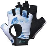 19.ten Women Faux Leather Sree Gloves for Gym Workout Crossfit Exercise Strength Training Sports Gloves Yoga Training Accessories Gear (Large Fits 7.5-8.0 inch, Blue)