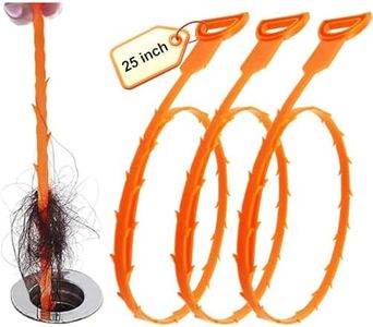 Forlivese 3 Pack 25 Inch Drain Clog Remover,Hair snake Tool Drain Opener, sink snake for Sewer Kitchen Sink Bathroom Tub Toilet Clogged Drains Relief Cleaning Tool