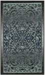 Maples Rugs Pelham Vintage Kitchen Rugs Non Skid Washable Accent Area Carpet [Made in USA], 1'8 x 2'10, Charcoal/Radiant Blue