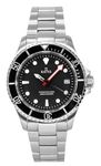 RATIO FreeDiver Sapphire Crystal Diver Watch Japanese Quartz Dive Watch 200m Water Resistant Diving Watch (Black)