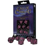 Q-Workshop CTR3P - Call of Cthulhu 7th Edition Dice Set Black & Magenta (7)