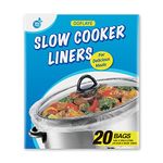 20 Counts Slow Cooker Liners and Cooking Bags, Extra Large Size Fits 6-10QT Pot, 14"x 22", BPA Free, Suitable for Oval & Round Pot (20)