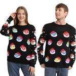 MDAI Ugly Christmas Sweater Adult Men Women,Funny Xmas Sweaters,Unisex Light Up Christmas Sweater Couples Holiday Santa Sweater