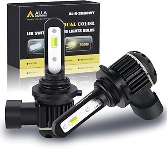 Alla Lighting HB4 9006 Switchback LED Fog Lights Bulbs Super Bright 5200 Lumens Replacement, Dual Color 6000K Xenon White / 3000K Amber Yellow