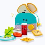 Cots and Cuddles Wooden Baby Food Pretend Play Playsets for Toddlers and Preschoolers | Toaster & Sandwich Set | Early Childhood Development || Set of 11