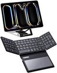 ZenRich Foldable Bluetooth Keyboard with [Stand Holder][Large Touchpad] [Numeric Keypad], Travel Pocket-Sized Keyboard for iPad Windows iOS Android Mac Laptop Tablet Smartphone, Black