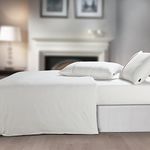 Spread Spain Cotton Oxford 400 Thread Count Geometric Pattern King Size Double Bed Zipper Duvet/Quilt Cover Soft and Comfy Duvet Cover White (90" x 108" inch)