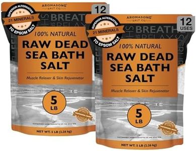 Aromasong Raw Dead Sea Salt for Soaking - Minimal Cleaned Bath Salt Soak - 10 Lbs (2 x 5 lb. Bags) Bulk Resealable Pack - Leaves Your Skin Softer Then Epsom Salt