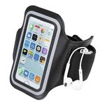 Sports Armband for iPhone 4 & 4S / iPhone 4 (CDMA) / iPhone 3GS / iPod Touch 4 Black Ideal for sports, running or gym. Features hole for headphones, reflective band and key pocket.