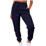 Cargo Pants Women Black Scrubs for Women Womens Sweatpants Ladies Joggers Size 10 Ladies Tracksuit Bottoms Grey Joggers Womens Women's Casual Pants Ladies Joggers(2-Navy,M)