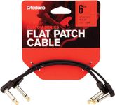 D’Addario Accessories Classic Series Flat Guitar Patch Cables - Guitar Pedal Cable with ¼ Inch Ends - Durable & Reliable - Instrument Cable for Pedalboards - 6in Right Angle - 2-Pack