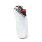 Metal Lighter Case Compatible BIC Lighter Standard Lighter Cover Holder Pouches Fits BIC Standard Size J6 One Piece in Shiny Silver