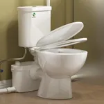 SUPERFLO 750W Macerating Toilet System - Powerful & Quiet, Upflush Toilet for Basement with 4 Water Inlet for Basements & Garage, Macerator Toilets Pump System - Easy Installation