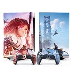 Toxxos PS5 Skin - Disc Edition Anime Console and Controller Accessories Cover Skins PS5 Controller Skin Gift ps5 Skins for Console Full Set Orange ps5 Skin