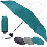 Lewis N. Clark 412TEA Portable Mini Travel Umbrella, Windproof & Water Repellent Fabric, 1 Year Warranty, Teal, One Size