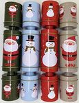 Crackers Ltd Set of 4 Reusable Tin Christmas Cracker shaped Tins - (no snaps) hats and jokes starter pack included