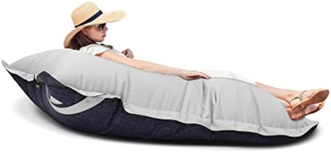 Gardenista Riesen-Sitzsack XXL 125×160 cm Wasserfestes Indoor & Outdoor Liegekissen 380L EPS Perlen Füllung Bean Bag mit waschbarem Bezug Sessel für Kinder & Erwachsene Sitzkissen Sofa Beanbag (Grau)