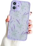 Ownest Compatible for iPhone 12 Case [Not fit iPhone 12 Pro 6.1‘’] for Clear Frosted PC Back 3D Floral Girls Woman and Soft TPU Silicone Slim Shockproof Case for iPhone 12 6.1''-Small Flower