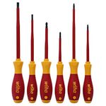 Wiha 35890 Insulated Slotted Phillips and Square Screwdriver Set, 6-Piece