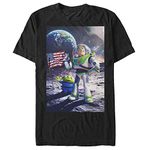 Fifth Sun Men's Toy Story Buzz Lightyear Moon Landing T-Shirt - Black - Small