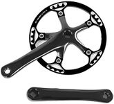 Bike Crankset, Aluminum Alloy Bicycle Square Taper Forged Crank Sprocket Bike Chainwheel Crank Set(Black 45T) Square Taper Crankset Square Taper Crankset