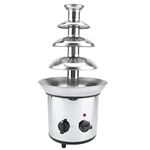 Chocolate Fountain Machine 4 Tiers, Stainless Steel Fondue Chocolate Fountain Electric Chocolate Fountain Chocolate Fondue Maker for Household Birthday Christmas, 170W