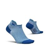 Feetures Plantar Fasciitis Relief Sock Light Cushion No Show Tab - Targeted Compression Sock for Women & Men - Sapphire, XLarge (1 Pair)