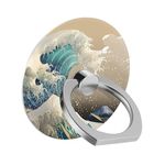 Goodsprout Phone Ring for iPhone Grip Blue Waves Art Pattern Holder Kickstand for Cell Phone Tablet Case Accessories Finger Ring Stand