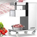 NEWTRY Commercial Meat Slicer 1102LBS/H 550W Electric Meat Cutting Machine Stainless Steel QE Fresh Meat Cutter (220V, 5mm blade)