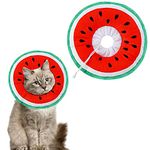 Kettion Soft Cat Recovery Collar, Comfy Head Wound Healing Protective Collar for Cat Recovery After Surgery, Adjustable Cute Neck Cone for Cats, Kitten and Puppies(Watermelon)(9.5 x 9.5 x 2 in)