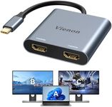 vienon USB C to Dual HDMI Adapter 4K@60hz, Type C to HDMI Splitter for 2 Monitors, (Thunderbolt 3/4) USB C to Dual HDMI Hub Extend Display for MacBook Air/Pro, Dell XPS, HP and More