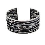 Treasure Bay Women's Bracelet - 925 Sterling Silver Cuff Bangle Bracelet for Women Crushed Style (30mm Crushed)