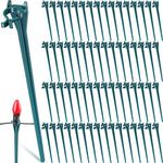 Christmas Light Stakes Universal Yard Lawn Holiday Light Stakes for C7 C9 String Lights, 7.5 inches Ground Stakes for Christmas Outdoor Lights Holders on Yards, Driveways, Pathways(Green,30 Pieces)