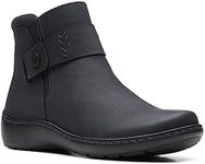 Clarks Womens Cora Rae, Black Leather, 9.5 Wide