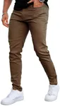 GINGTTO Mens Skinny Jeans Slim Fit Stretch Fashion Elastic Waist Designer(32W x 30L, Brown)