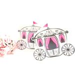 JZK 50 Princess Cinderella carriage wedding favour box girl sweet box for wedding birthday baby shower christening communion graduation Christmas