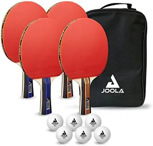 JOOLA Advanced Table Tennis Paddle Set - Includes 4 Ping Pong Paddles, 6 3-Star Ping Pong Balls & Carrying Case - for Intermediate Competitive Matches, Ideal for Teens, Adults, & High Volume Play