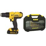 DEWALT DCD776C2 18V Li-Ion 13mm Hammer Drill/Driver With STANLEY STA7184 Titanium Drill Bit Set (70-Pieces)