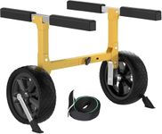 ILOKNZI Kayak Cart Canoe Trolley Carrier, Heavy Duty Kayak Transport Dolly with Solid Foam Wheels & Upright Crossbar, Portable Kayak Canoe Transport Accessories