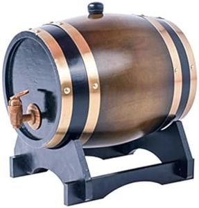 1.5L Whiskey Barrel Dispenser Oak Aging Barrels Home Whiskey Barrel Decanter for Wine, Spirits, Beer, and Liquor (Brown)