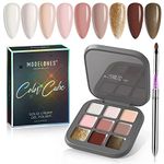 MODELONES 9 Shades Palette Solid Cream Pudding Gel - Temperature Color Changing UV Gel Polish Color Cube - Mix Every Cocktail - Needs UV Lamp to Cure