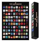 Enno Vatti 100 Books Scratch Off Poster - Best Sellers for Book Lovers - Wall Decor Accessories - Scratch Off Challenge and Bucket List - Top Reads of All Time - Gift for a Book Worm - 42cm x 60cm