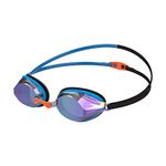 Speedo Unisex Vengeance Swimming Goggles | Competitive | Training, Black/Blue, One Size