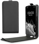 kwmobile Vertical Flip Case Compatible with Samsung Galaxy S22 - Case PU Leather Protective Flip Cover with Magnet - Black