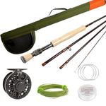 Shark Shooter Aventik Fly Rod and Reel Combo, Fly Rod 4-Piece 9Feet with Light Weight and Strong Blank, Fast Action, American Heritage Series (Size: 4/5/6/7/8WT) (9'0'' LW7 4SEC)