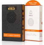 Talking Bible - Electronic Holy Bible Audio Player in English for Seniors, Kids and The Blind, Solar Powered, KJV (King James Version), Black