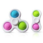 Pop it Fidget Spinner - Stress Relief and Anxiety Relief pop it Toy -Push Pop Fidget Spinners with Bubble Popper - Fidget Spinners for Adults and Kids - Fidget Toy Pack 2