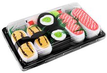 Rainbow Socks - Men's Women's - Sushi Socks Box Tamago Cucumber Salmon - 3 Pairs S